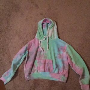 Rue 21/Pastel Tie Dye Cropped Hoodie/Size:L(large)